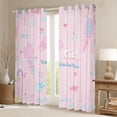thumbnail image 2 of Feelyou Cartoon Badminton Curtains Pack of 2 (42x84 Each), Pink Princess Curtains Blackout, 2 of 6