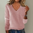 thumbnail image 4 of Clearance! Yajing Women's Pullover Sweaters Loose Ladies Sweater Spring and Autumn One Word Shoulder Exposed Shoulder Hood Jacket Sweater Pullover Sweaters for Women Pink Xxl, 4 of 4