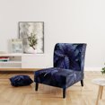 thumbnail image 2 of Designart "Fernes Bleues Indigo Calm II" Chaise d'Appoint Rembourrée - Fauteuil Moderne pour Chambre, 2 of 7
