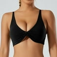 thumbnail image 6 of Xfvqtps Sports Bra for Women Deep V Neck Adjustable Spaghetti Strap Padded Fold Breathable Yoga Athletic Exercise Bras Black, 6 of 6