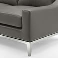 thumbnail image 6 of Contemporary Modern Urban Designer Living Room Lounge Club Lobby Sofa, Leather, Grey Gray, 6 of 8