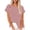 Summer Tops for Women Pink, variant on Womens Cotton Linen Summer Tops, Short Sleeve Shirts for Women Casual Lightweight Loose Fit Crewneck T-Shirts with Buttons