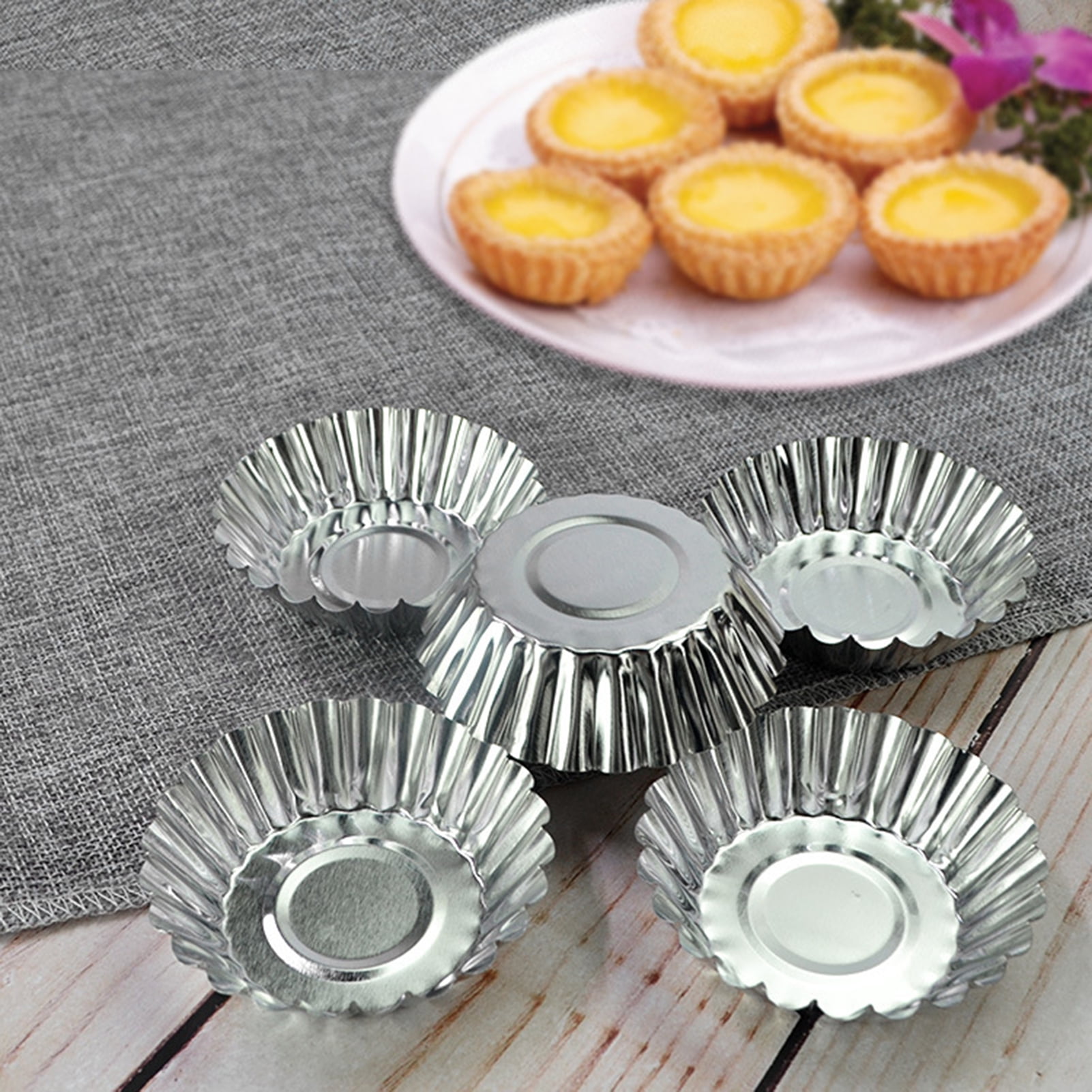 8 Pcs Egg Tart Mold Small Pie Pans Paper Cup Grilling Chocolate Bakeware  Molde Para Chocoflan Mini Tins Cake Baking