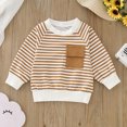 thumbnail image 2 of Shirt for Boys Stripes Long Sleeve Shirt Boys Kids Fall Tops Crewneck Basic Tees Cotton T Shirt Boy Shirts Size 6-12 Months, 2 of 7