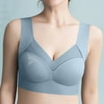 thumbnail image 5 of Penkiiy Seamless Sexy Push Up Wireless Bra,Posture Correcting Bra,Plus Size Ice Silk Gathering Bra Blue, 5 of 5