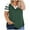 Green, variant on Casual T Shirts for Women Plus Size V Neck Color Blocked Short Sleeved Loose Shirt Tops Summer Fashion Tees