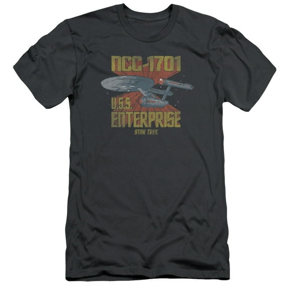 Star Trek Ncc1701 Adult 30/1 T-Shirt Charcoal