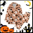 thumbnail image 2 of Pyjamas d'Halloween pour Femmes, Ensemble de Pyjamas Assortis pour la Famille, Pyjamas de Vacances, Ensemble de Pyjama Classique en Satin avec Boutons, 2 of 3