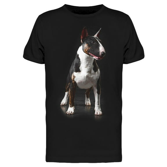 Bullterrier Sitting Portrait T-Shirt Men -Image by Shutterstock, Male Medium