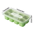 thumbnail image 3 of hulanddfd Ice Tray for Freezer, Plastic Ice Block for Reusable Ice Cubes Bin with Lid, 5.59"2.83"1.37" Tray with 8 Grids, for Ice Making Household Green, 3 of 6