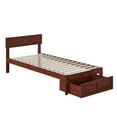 thumbnail image 3 of AFI Boston 14" Twin-XL Wood Platform Bed Frame with Foot Drawer Storage, Walnut, 3 of 7