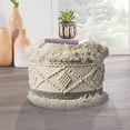 thumbnail image 2 of LR Resources POUFS99758WGY1612 Tufted Scandinavian Pouf, Cream & Gray, 2 of 4