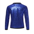 thumbnail image 3 of Lilgiuy Men Casual Solid Long Sleeve Sequin Dance Dress Cardigan Jacket Blue Fall Fashion for 2022 Spring Winter, 3 of 4