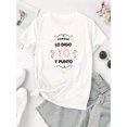 thumbnail image 2 of Women's Black Casual Short Sleeve T-Shirt with Festive Holiday Graphic Print - Comfortable Summer Top Featuring "Porque Lo Digo Yo Punto" Design in White Lettering, Perfect for Christmas or Casual At, 2 of 6