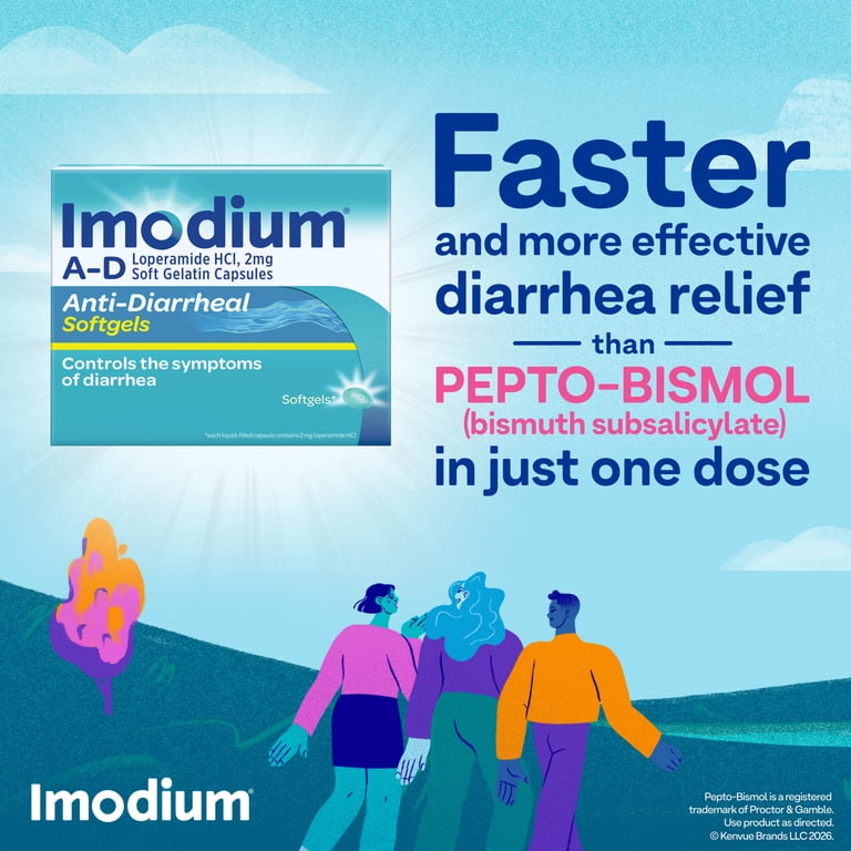 Imodium Anti-Diarrheal Softgels, 12 count