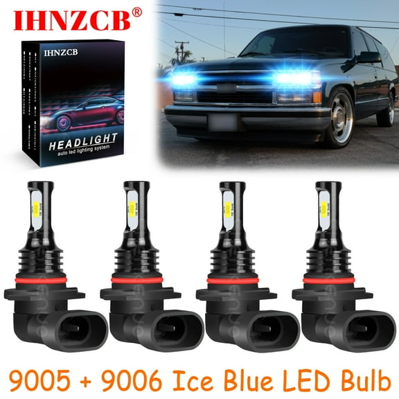 IHNZCB 9005 9006 for Gmc C1500 1988-1999 Ice Blue Led Headlights Bulb High Low Beam,HKL,Y25
