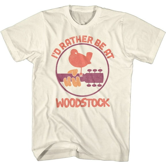 Woodstock I'd Rather Be Natural Adult T-Shirt