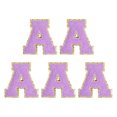 thumbnail image 1 of Parche bordado de letra A de Uxcell Chenille de 2.2" - Pegatinas de letras autoadhesivas para ropa (Morado, paquete de 5), 1 of 6