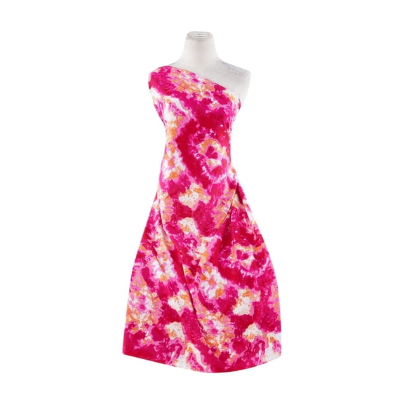 Zelouf Print On Challis  , Sewing, DIY, Crafts Fabric by the Yard, 281 Fush/orange, 3 Yard