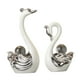 thumbnail image 3 of 2 figuras de cerámica de cisne para decoración del hogar, estatuas coleccionables de animales. Blanco, 3 of 9