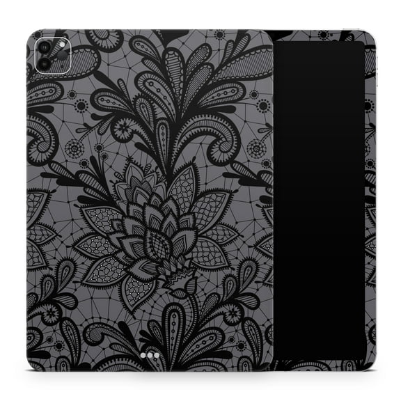 DesignSkinz Black and White Geometric Floral Full-Body Skin Decal Wrap Cover for iPad (A1219/A1337)