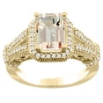 thumbnail image 1 of 10K Yellow Gold Natural Morganite Ring Octagon 8x6mm Diamond Accent, size 5, 1 of 4