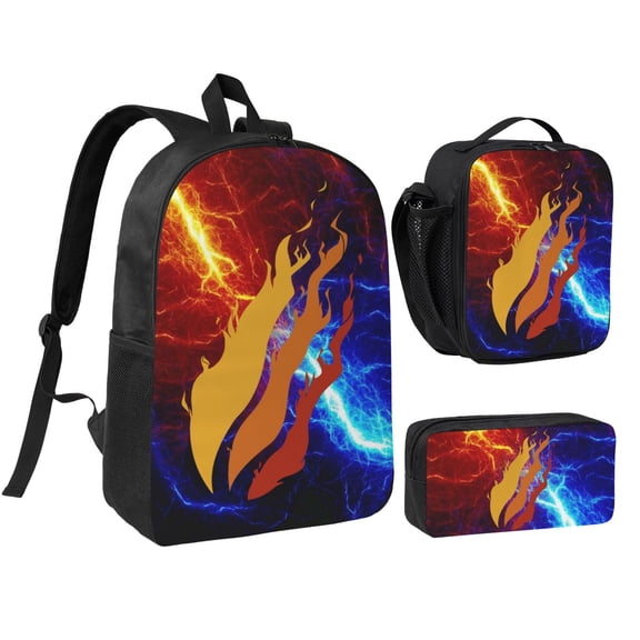 Prestonplayz Backpack Set, 3 Piece Backpack Set With Lunch Box Pen Box , High Capacity Bookbag Lunch Bag Pencil Case Workplace Travel