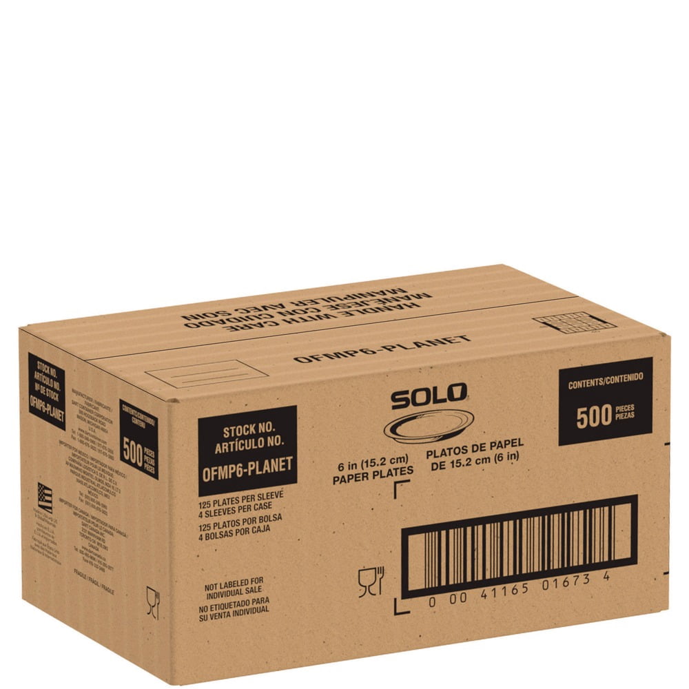 6 in. Diameter ProPlanet Seal Compostable Paper Dinnerware Plate - White (500/Carton)