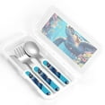 thumbnail image 4 of Easygdp Colorful Underwater Plant Turtle 3-Piece Flatware Set Kids Silverware, Stainless Steel Toddler Kids Utensils Safe for Preschooler Children, 4 of 8