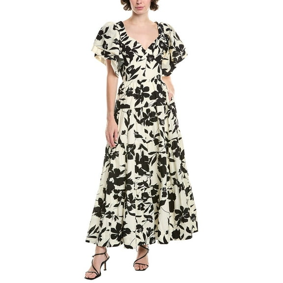 Endless Rose womens Dramatic Print Maxi Dress, xs, White