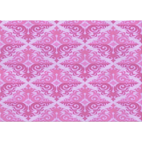 Ahgly Company Machine Washable Indoor Rectangle Transitional Pastel Purple Pink Area Rugs, 8' x 10'