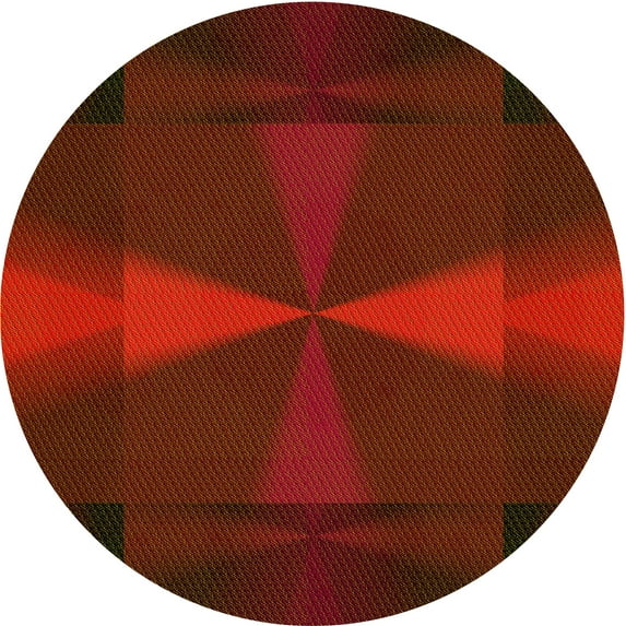 Ahgly Company Indoor Round Patterned Crimson Red Area Rugs, 8' Round