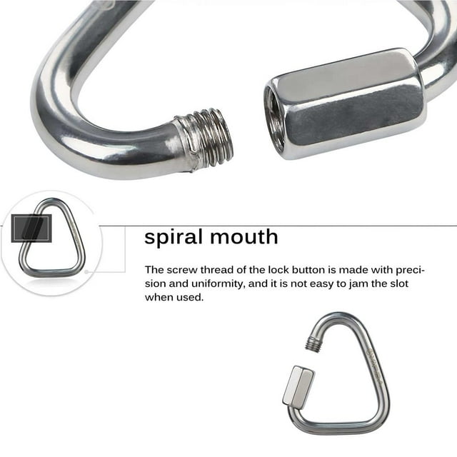 Climbing Triangle Connecting Ring Triangle Climbing Connecting Buckle Safety Lock Stainless Steel Connecting Buckle for Outdoor Rock Climbing Rescue