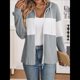 thumbnail image 5 of Chaqueta de Rayas con Bloques de Color para Mujer, con Cremallera, Larga, Punto Acanalado, Sudadera con Cordón Ajustable. Gris L, 5 of 9