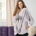 thumbnail image 6 of Hello Mello Comfort Zone Packable Oversized Cardigan, Polar Gray (Women's), 6 of 6