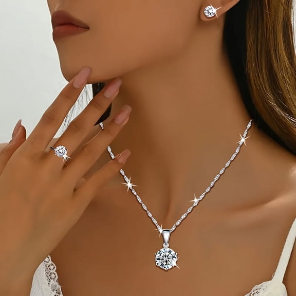 The 3-pack of diamond-enclosed ladies jewelry set is perfect for wedding parties and everyday outfits and can also be given to your loved ones as gifts for Christmas, Mother's Day, Easter Birthday