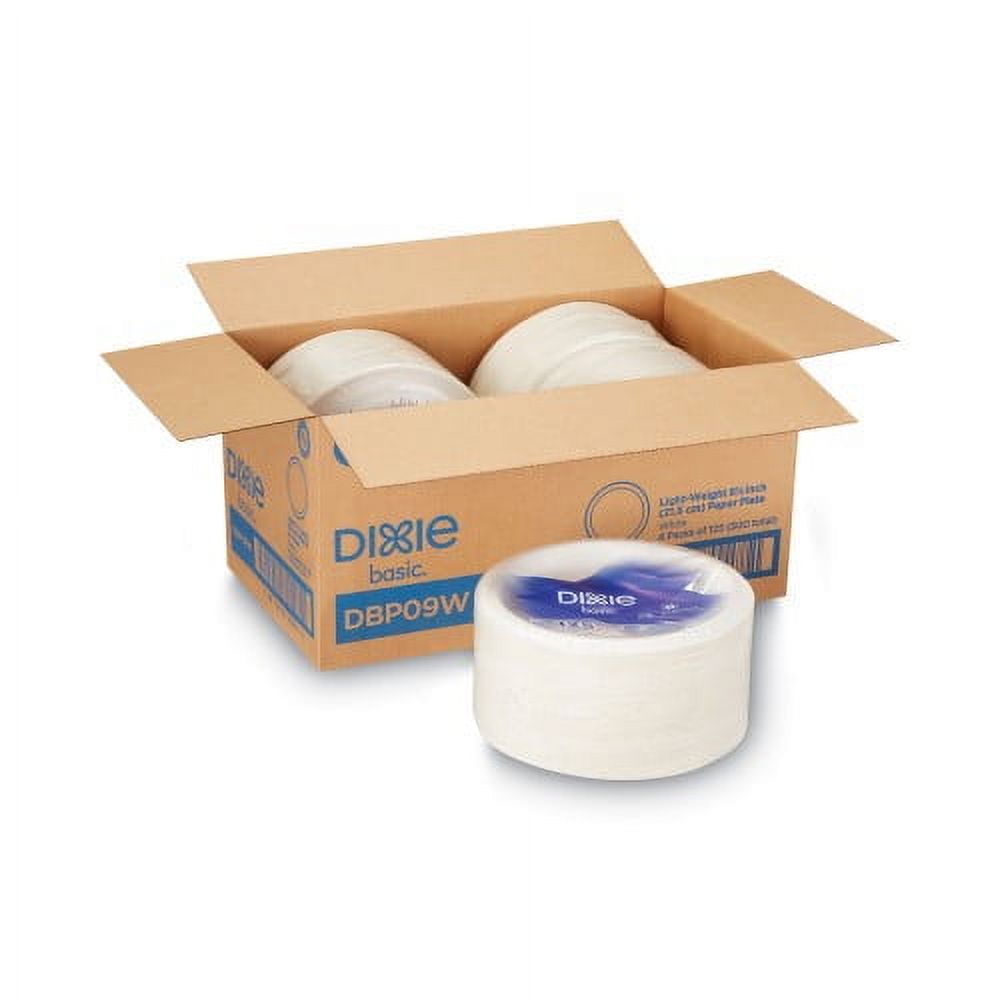Dixie 8-1/2" Medium-weight Paper Plates By Gp Pro - 125 / Pack - Pathways - Microwave Safe - White - Paper Body - 4 / Carton