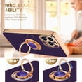 thumbnail image 5 of Compatible with iPhone 14 Pro Case Ring Holder for Women Girls, Finger Rotating Kickstand Magnetic Car Stand Soft Bumper Cover, Shockproof Phone Case for iPhone 14 Pro 6.1 inch, Dark Purple, 5 of 15