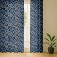 thumbnail image 6 of Vargottam Blue Flowers Print Sheer Georgette Curtains for French Doors & Balcony - 2 Panels, 96" Long, Light Filtering, Grommet Top Printed Drapes for Living Room or Lounge, 6 of 9