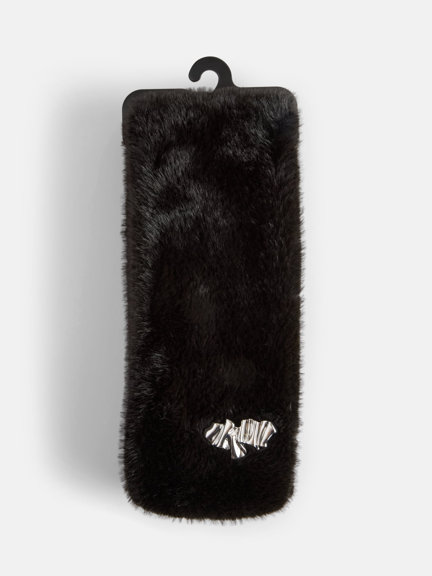 Scoop Women's Faux Fur Scarf, Black Soot