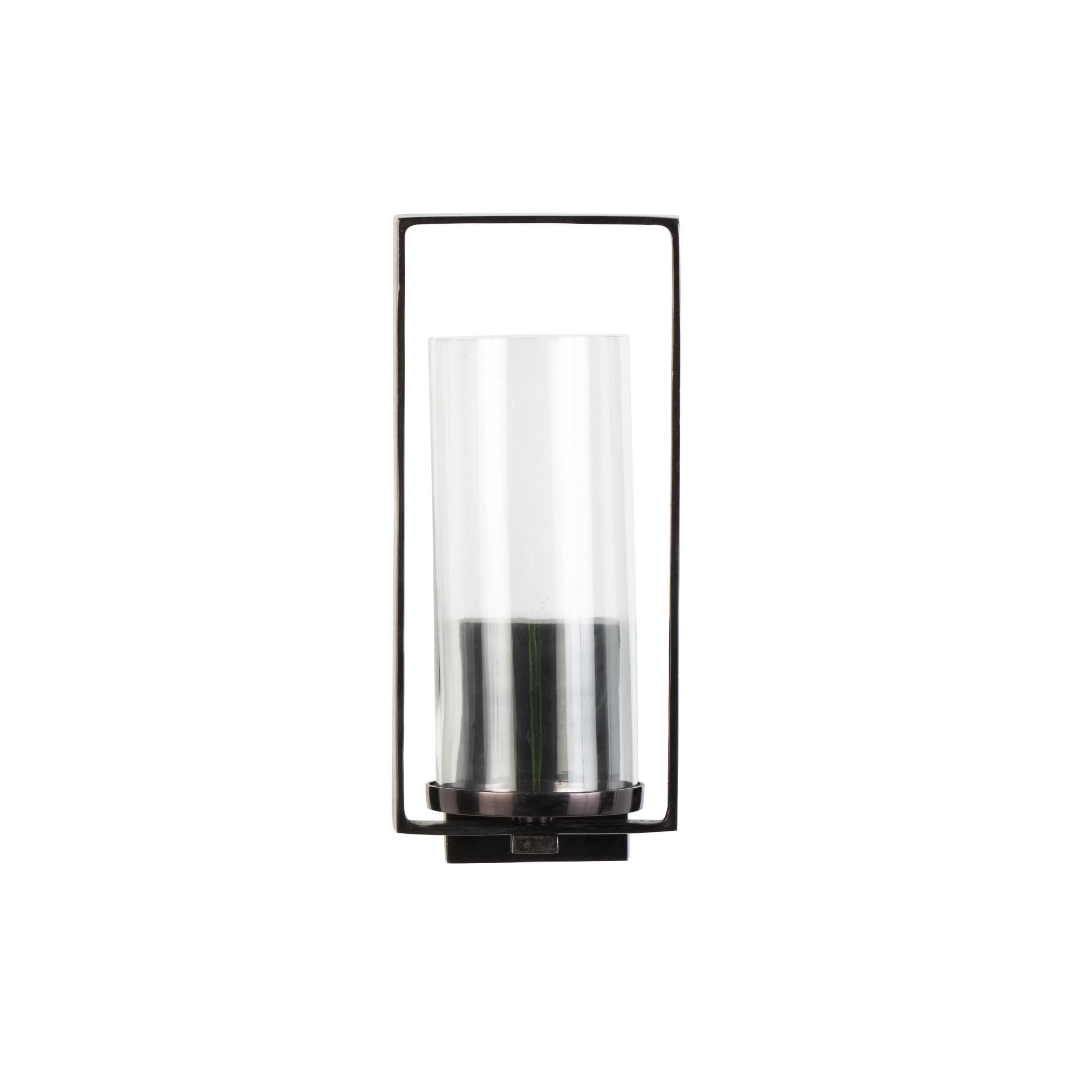DecMode Black Metal Geometric Minimalistic Rectangular Wall Sconce