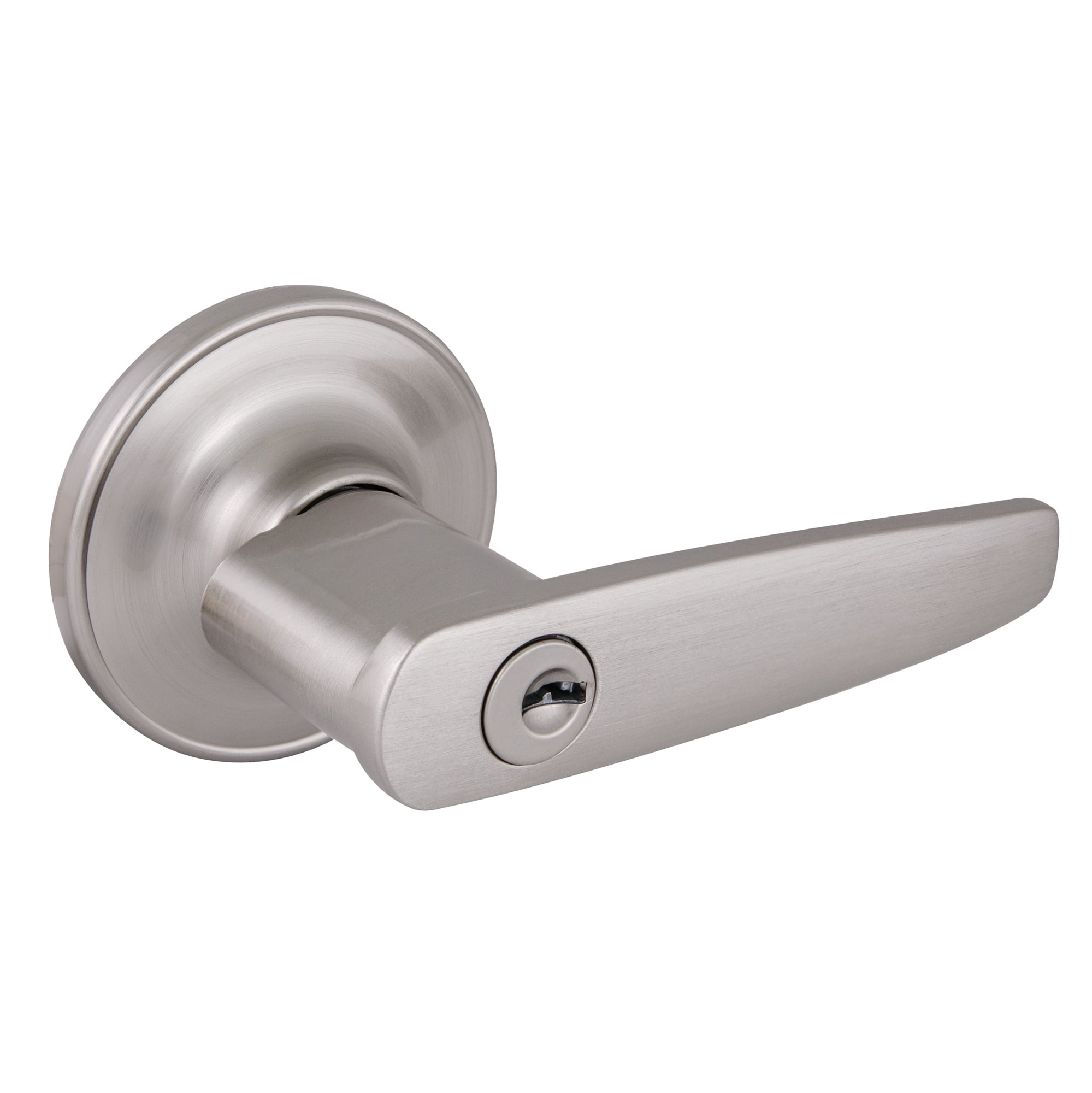 Design House Delavan 2-Way Interior/Exterior Keyed Door Lever, Satin Nickel