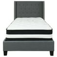 thumbnail image 5 of Flash Furniture Riverdale Twin Size Tufted Upholstered Platform Bed in Dark Gray Fabric with Pocket Spring Mattress, 5 of 5