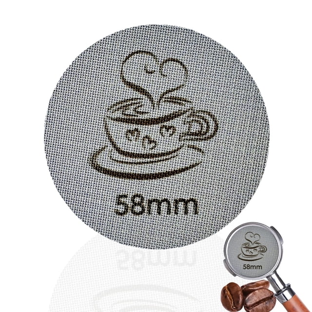 Pantalla Espresso Puck de acero inoxidable 316 de 58 mm para portafiltro