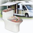 thumbnail image 5 of HELLHERO Hummingbird and Cherry Blossom Fits All Toilet Shapes Soft Toilet Seat Cover, Polyester Fabric, Stretchy Fabric Toilet Covers Set, Stretch, Stays in Place, 5 of 7