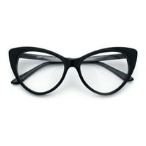 Classic Womens Gothic Clear Lens Cat Eye Glasses Black