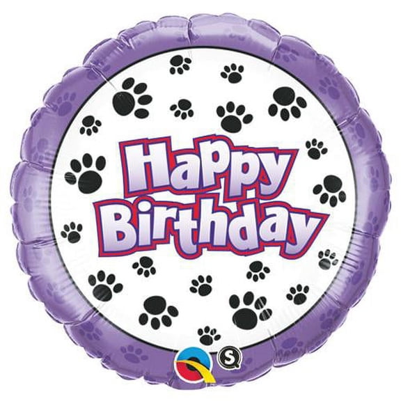 LOONBALLOON Birthday Childeren Balloons, 18″ BIRTHDAY PAW PRINTS