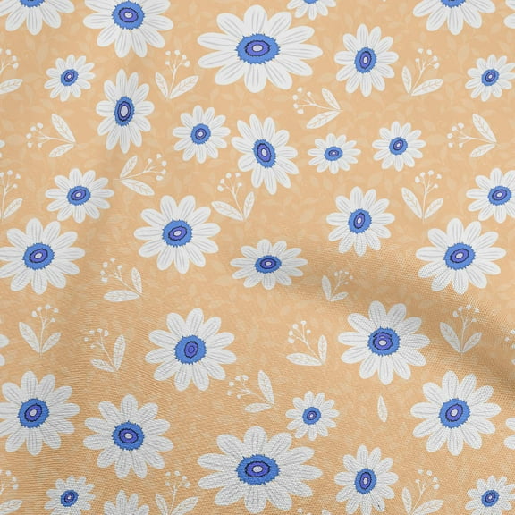 oneOone Polyester Spandex Pale Orange Fabric Florals Quilting Supplies Print Sewing Fabric By The Yard 56 Inch Wide