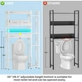 thumbnail image 6 of Over the Toilet Storage Upgraded version with 2 Drawers 7 Tier Bathroom Organizer with Adjustable Shelf Freestanding Space Saver above Toilet Stand with 4 Hooks Metal Bathroom Organizer White, 6 of 8
