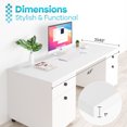 thumbnail image 2 of Kaboon 43x23.62 inch Universal Table Top, 1 inch Thick, White, 2 of 9